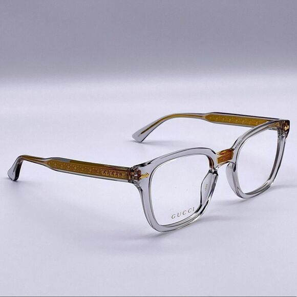 BRAND NEW GUCCI GG0184O 005 Grey/Grey Transparent Unisex Eyeglasses - Picture 7 of 12